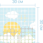 Разбиваем панно на сетку 30 х 30 см